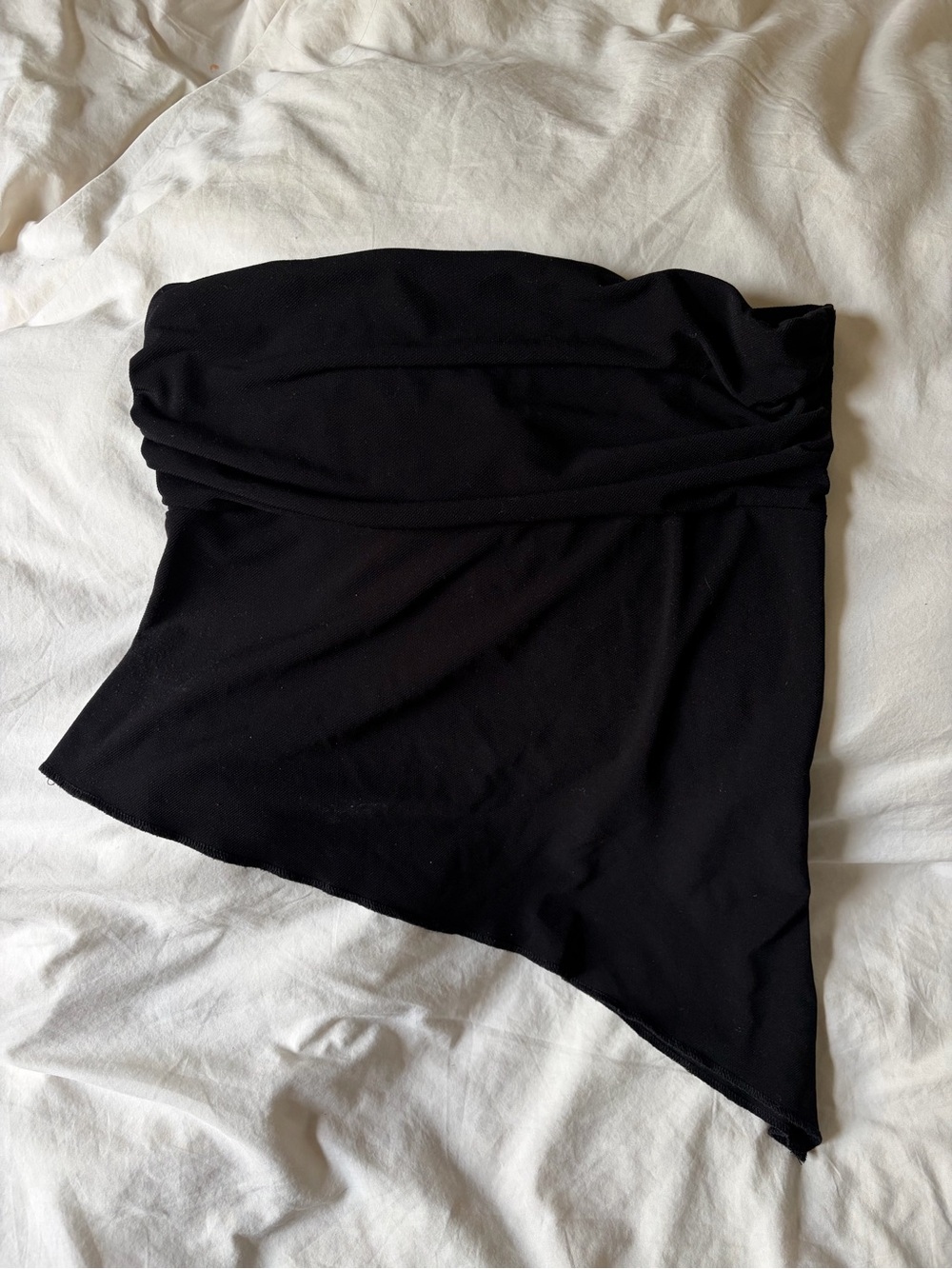 BDG Black Asymmetrical Strapless Tube Top